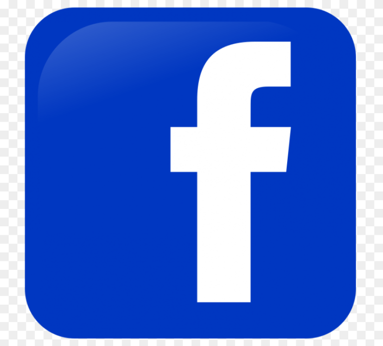 Logo de Facebook, un carré bleu avec un “f” blanc stylisé.