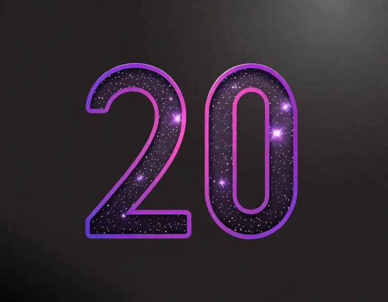 Le chiffre "20" en blanc sur un fond vert vif.